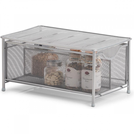 Zeller storage shelf, steel, 41x26x20 cm, silver [1]