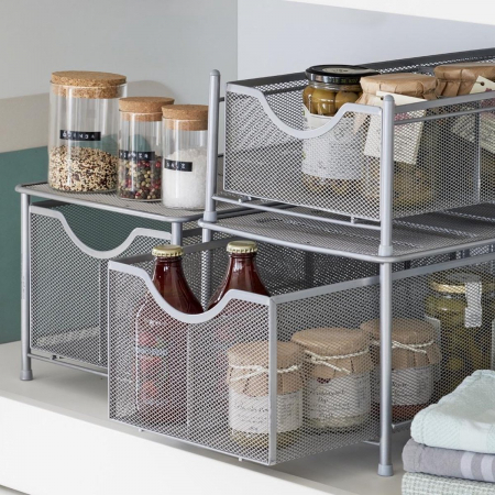 Zeller storage shelf, steel, 41x26x20 cm, silver [3]