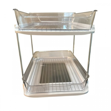 Zeller storage shelf, plastic, 33x21x23 cm, white/transparent [3]