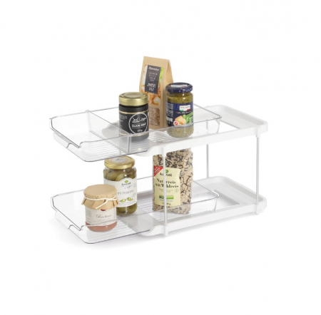 Zeller storage shelf, plastic, 33x21x23 cm, white/transparent [2]
