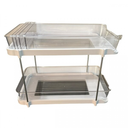Zeller storage shelf, plastic, 33x21x23 cm, white/transparent [4]