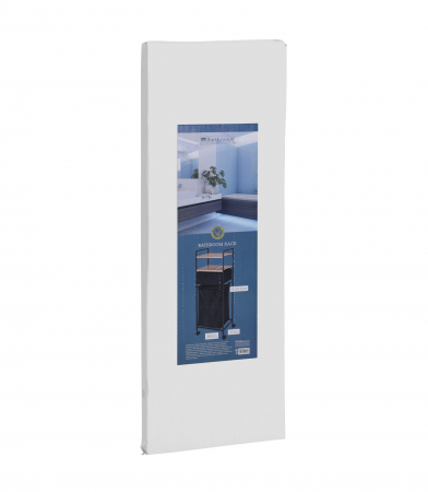 Etajera baie Bathroom Solutions, bambus/metal, 38.8x32.5x109 cm, negru/maro [1]
