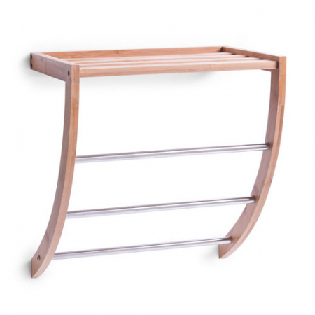 Rafturi - Raft pentru baie Zeller, bambus, 38x24x40 cm, maro/argintiu