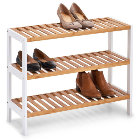 Raft pentru pantofi Zeller, bambus/MDF, 70x26x54 cm, maro/alb [2]