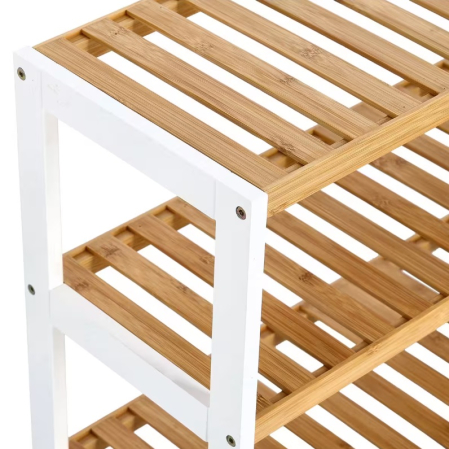 Raft pentru pantofi Zeller, bambus/MDF, 70x26x54 cm, maro/alb [1]