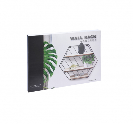 Raft perete Excellent Houseware, MDF/metal, 31x9x35 cm, negru/maro [1]