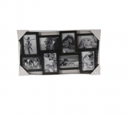 Rama foto Excellent Houseware, polipropilena/sticla, 59x31x2.5 cm, 8 fotografii, negru [1]