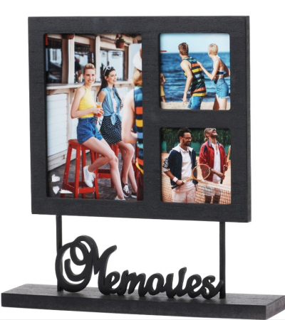 Decoratiuni - Rama foto Home&Styling Collection, MDF, 24x24 cm, 3 fotografii, negru