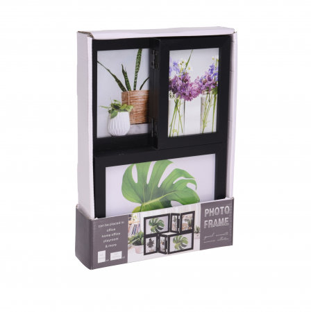 Rama foto Home&Styling Collection, polipropilena/sticla, 41x31.5x2 cm, 6 fotografii, negru [1]