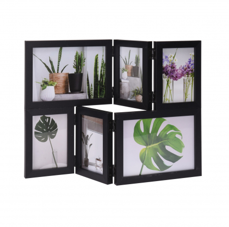 Rama foto Home&Styling Collection, polipropilena/sticla, 41x31.5x2 cm, 6 fotografii, negru [0]