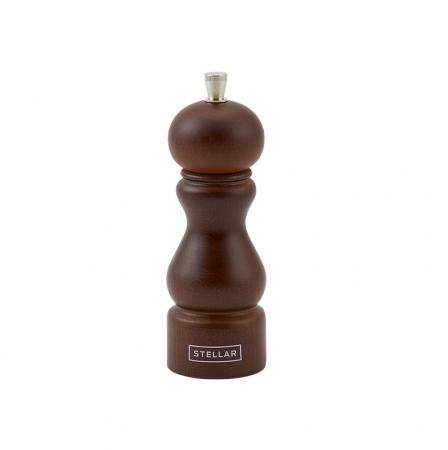 Recipiente condimente - Rasnita piper Stellar Kitchen, lemn de fag, 14 cm, maro inchis