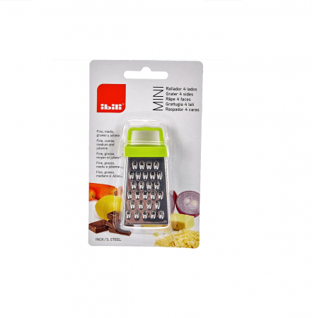 Ibili 4-sided mini grater, stainless steel, 8 cm, silver/green [1]