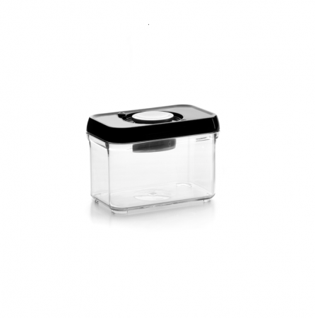 Recipiente si borcane - Recipient depozitare alimente Ibili-Lunch Away, otel inoxidabil/plastic, 10.5x15.6x11.2 cm, 1 l, negru/argintiu