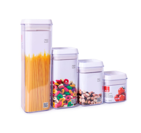 Recipient depozitare alimente Ibili, plastic (fara BPA), 9 x9x10 cm,  0.5 l, transparent [4]