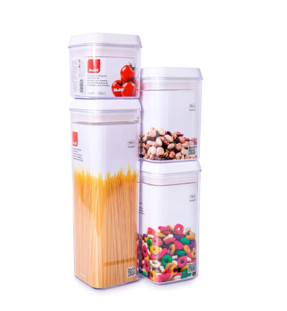 Recipient depozitare alimente Ibili, plastic (fara BPA), 9 x9x10 cm,  0.5 l, transparent [5]