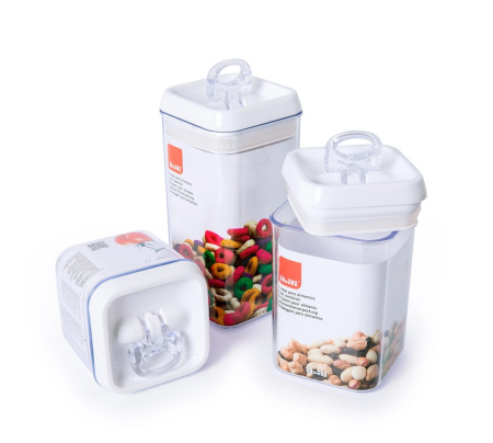 Recipient depozitare alimente Ibili, plastic (fara BPA), 9 x9x10 cm,  0.5 l, transparent [6]