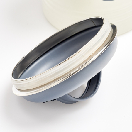 Recipient depozitare ceai Zeller-Sweet Home, metal, 11.3x16.5 cm, alb/gri [2]