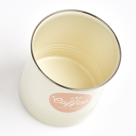 Recipient depozitare cafea Zeller-Sweet Home, metal, 11.3x16.5 cm, alb/roz [1]