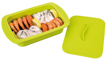 Ibili steam cooking container, silicone, 24x15x5 cm, 1l, green [1]