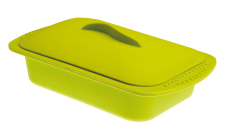 Cooking utensils - Ibili steam cooking container, silicone, 24x15x5 cm, 1l, green