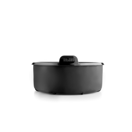 Air fryer round container Ibili, silicone, 20,5 x 7 cm, black [1]