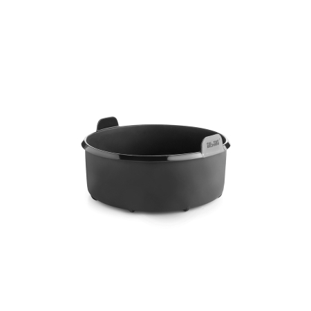 Ustensile gatire la aburi - Recipient rotund pentru friteuză Ibili, silicon,20,5 x 7 cm, negru