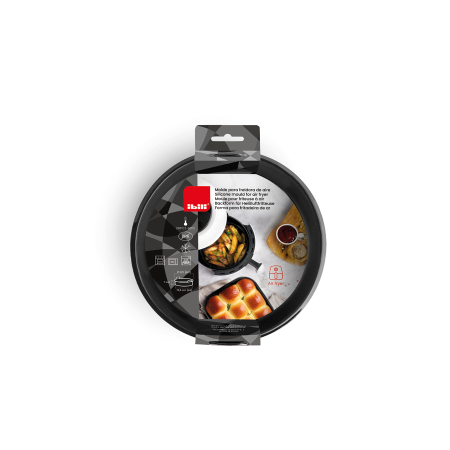 Air fryer round container Ibili, silicone, 20,5 x 7 cm, black [3]