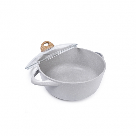 Oala cu capac Fissman-Borneo, aluminiu, 2200 ml, 30x20x15 cm, gri/maro [0]