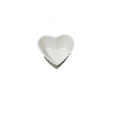 Set 3 platouri servire forma inima Koopman-Excellent Houseware, ceramica, 8.4x8.8x4.5 cm, alb [0]