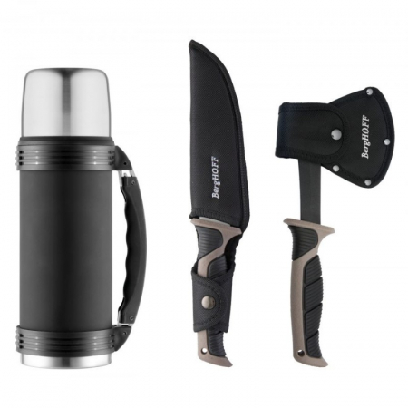 BergHOFF-Essentials 3-piece camping set, stainless steel, black/silver [1]