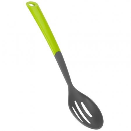 Bucatarie - Lingura perforata Koopman, plastic, 31 cm, negru/verde