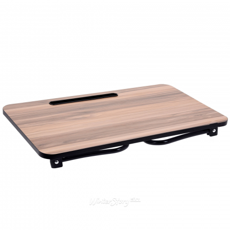 Articole pentru servire - Tava servire Koopman, lemn/metal, 53x30x22 cm, negru/maro