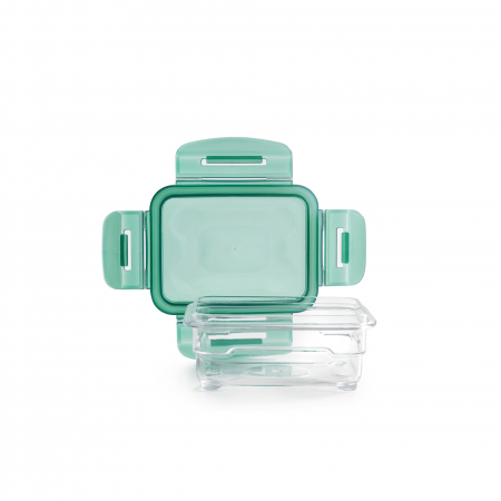 Caserola ermetica pentru alimente Ibili-Tritan, plastic, dreptunghi, transparent/verde [1]