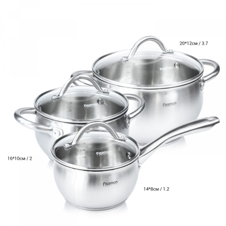Set de oale Fissman-Nancy, 6 piese, otel inoxidabil, argintiu [1]