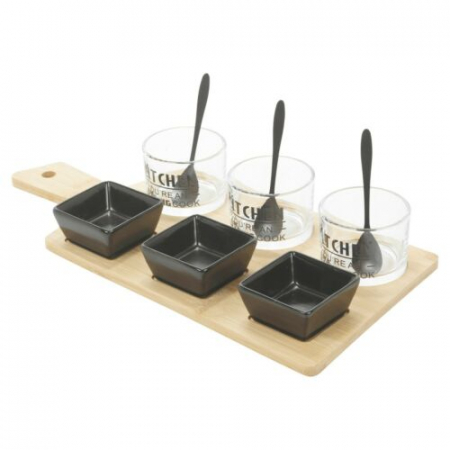 Tava servire 10 piese Koopman, bambus, 57x17 cm, maro [1]