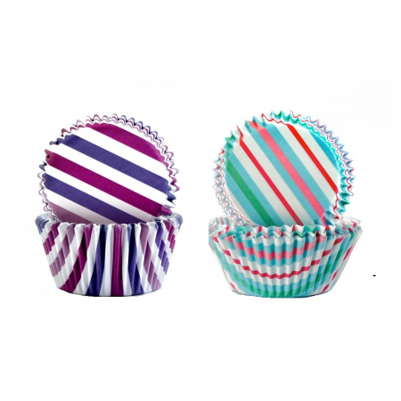 Forme briose - Set 100 forme briose Rayas Ibili, hartie, 7.5 cm , multicolor