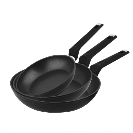 Universal - Set of 3 Carl Schmidt Sohn Monheim frying pans, aluminum, 20/24/28 cm, black