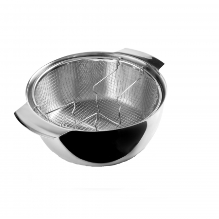 Deep - Ibili basket frying pan, 18/10 stainless steel, 24 cm, 3.75 l, silver