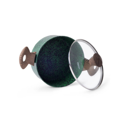 Fissman-Malachite pot, aluminum, green/brown [2]