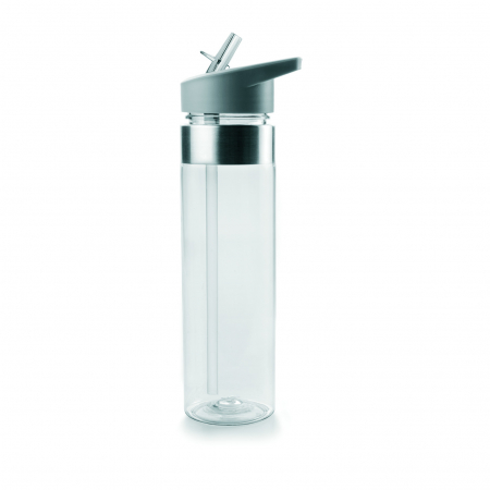 Sticle apa - Sticla apa sport Ibili-Hidratation, tritan/plastic, 6.5x25 cm, transparent/gri