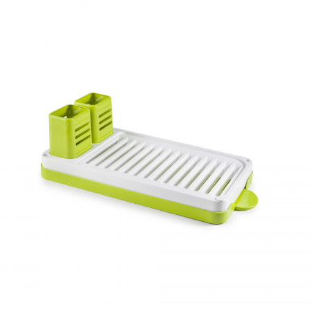 Scurgatoare vase - Scurgator de vase Ibili, plastic, 44x22x13cm, alb/verde