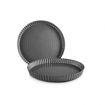 Tavi si forme prajituri - Forma tarta Crous Ibili, otel carbon, 28x2.6 cm, gri