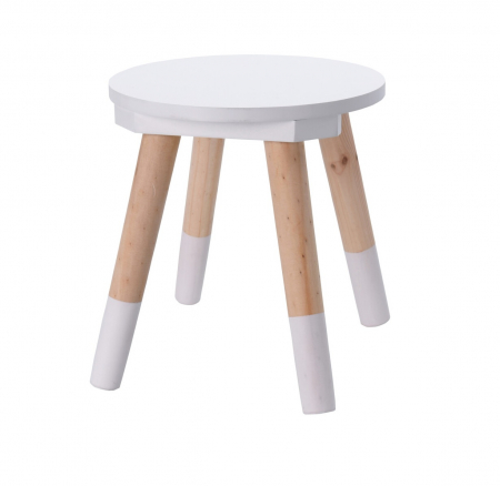 Scaun copii Home&Styling Collection, lemn, 24x26 cm, alb/maro [0]