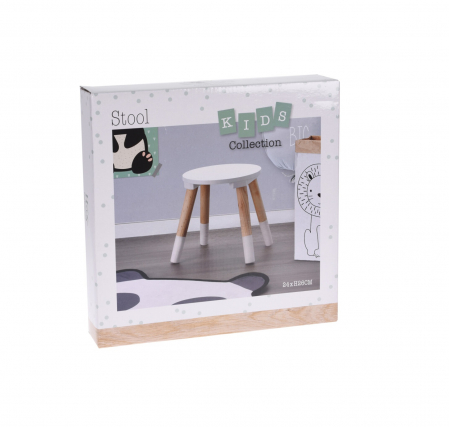 Scaun copii Home&Styling Collection, lemn, 24x26 cm, alb/maro [1]