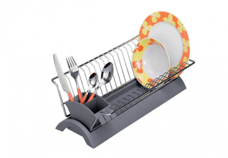 Scurgator de vase Zeller, 42x13cm, Metal/Polipropilena, gri [1]