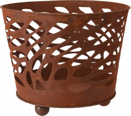 Chimneys and wood organisers - Rustic outdoor fireplace Ambiance, metal, 35x45 cm, brown