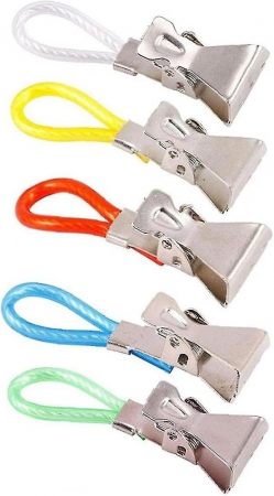 Set of 10 Excellent Houseware towel clips, stainless steel, 5.5x1.5 cm, multicolored [2]