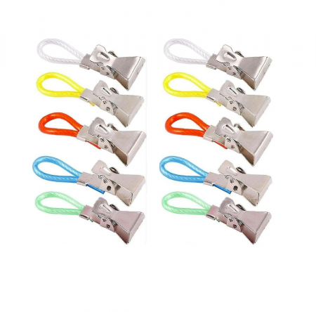Living & deco - Set 10 clame pentru prosoape Excellent Houseware, otel inoxidabil, 5.5x1.5 cm, multicolor