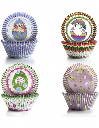 Forme briose - Set 100 forme de briose Ibili-Easter, hartie, 6.5x3 cm, multicolor