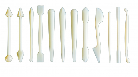 Set 12 ustensile modelare torturi Ibili-Fondant, plastic, 14 cm, crem [1]